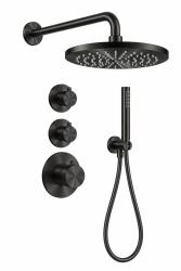 Aquanello Eterna Thermostatische Inbouw Doucheset 25 cm Regendouche Zwart ET-S-SET1-2-10