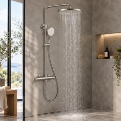 Aquanello Eterna Thermostatische Duschsäule 30 cm Regendusche Edelstahl ET-S-SET10-3-02