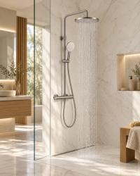 Aquanello Eterna Thermostatische Douchekolom 25cm Regendouche RVS ET-S-SET10-2-02