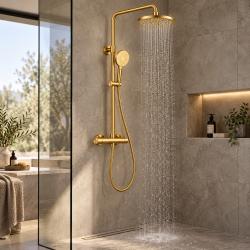 Aquanello Eterna Thermostatische Douchekolom 20 cm Regendouche Goud ET-S-SET10-1-60-concrete-look