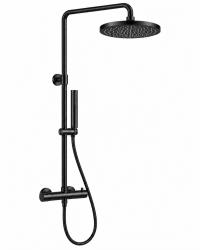 Aquanello Eterna Thermostatische Douchekolom 25 cm Regendouche Mat Zwart ET-S-SET10-5-10
