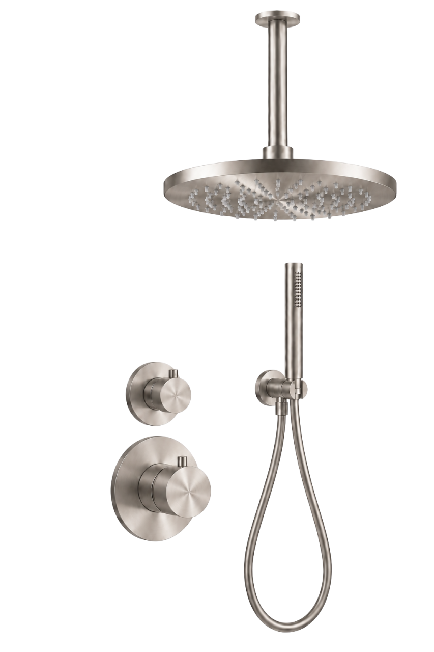 Aquanello Eterna RVS Inbouw Thermostatische Doucheset met Plafondarm 20cm Regendouche en Handdouche ET-S-SET4-1-02