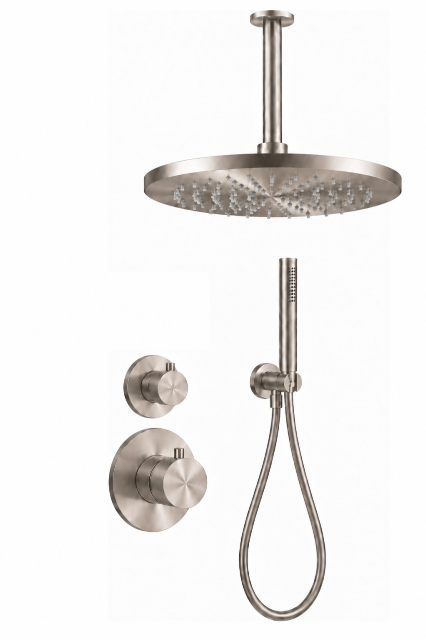 Aquanello Eterna RVS Inbouw Thermostatische Doucheset met Plafondarm 30 cm Regendouche en Handdouche ET-S-SET4-3-02