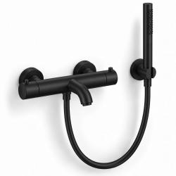 Aquanello Eterna Thermostatic Surface-Mounted Bath Faucet Matte Black with Handheld Showerhead ET-B-SET1-1-10