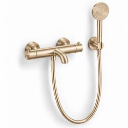 Aquanello Eterna Thermostatic Surface-Mounted Bath Faucet PVD Gold with Round Hand Shower ET-B-SET1-2-60