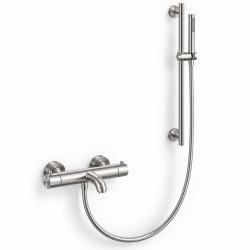 Aquanello Eterna RVS Thermostatische Opbouw Badkraan met Staafhanddouche en Glijstang ET-B-SET1-3-02