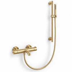 Aquanello Eterna Thermostatic Surface Mounted Bath Faucet PVD Gold with Handheld Showerhead and Shower Rod ET-B-SET1-3-60