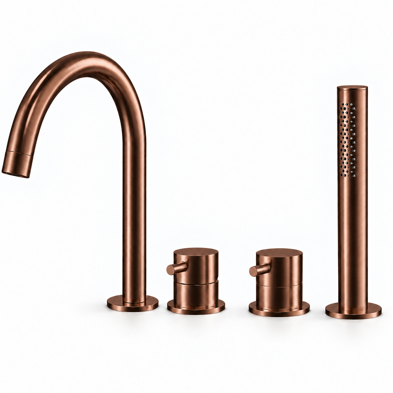 Aquanello Eterna 4-Hole Bath Faucet PVD Copper with Hand Shower ET-B-SET5-1-62