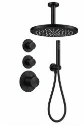Aquanello Eterna Inbouw Doucheset Mat Zwart Thermostaat 2 Stopkranen ET-S-SET2-1-10