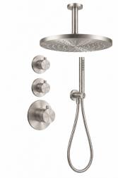 Aquanello Eterna RVS Inbouw Doucheset Thermostaat 2 Stopkranen 30 cm ET-S-SET2-3-02