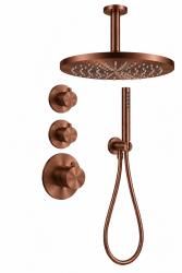 Aquanello Eterna Built-In Shower Set PVD Copper Thermostat 2 Shut-Off Valves 30 cm ET-S-SET2-3-62