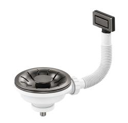 Pure.Sink Universal Gun Metal drain plug set sink drain set including rectangular overflow WSTPAN-RT-61