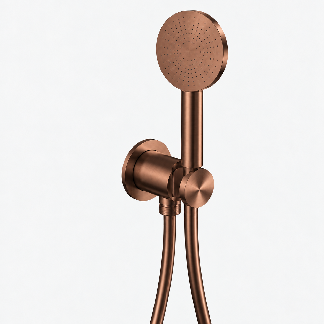 Aquanello Eterna Conjunto de chuveiro de mão em PVD dourado com ligação de água e chuveiro de mão redondo ET-S-SET13-2-62