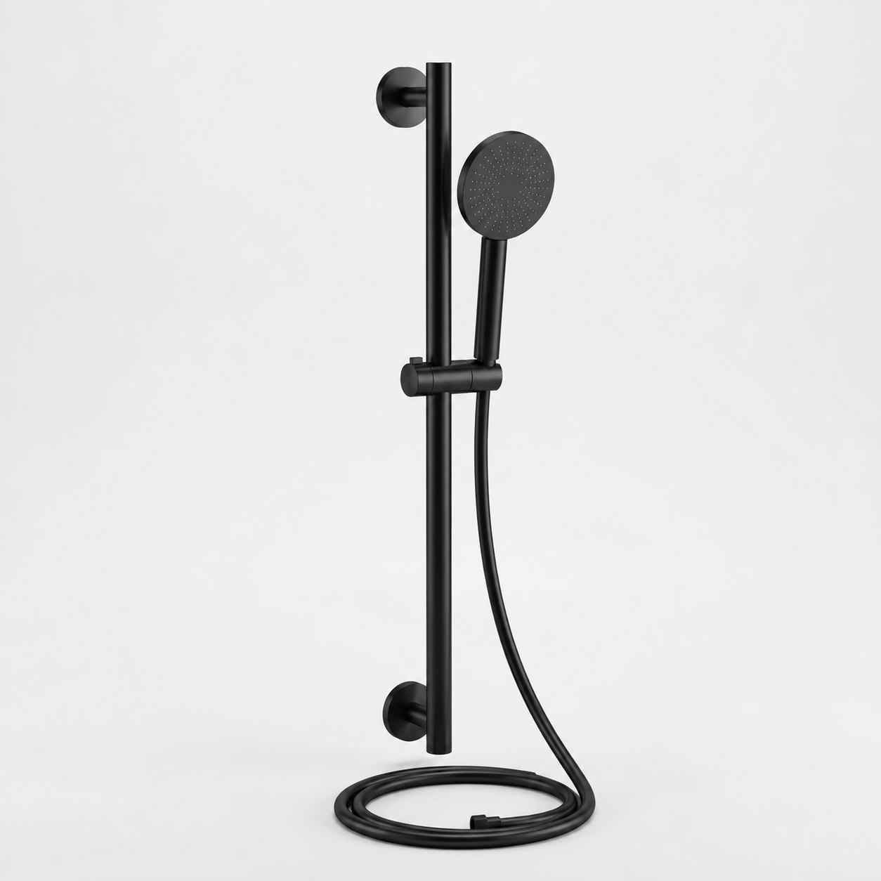 Aquanello Eterna Conjunto de duche em preto mate com barra deslizante de 60 cm e chuveiro de mão redondo ET-S-SET14-2-10