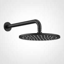 Aquanello Eterna Matte Black Rain Showerhead 25 cm with Wall-Mounted Shower Arm 39 cm ET-S-SET16-2-10