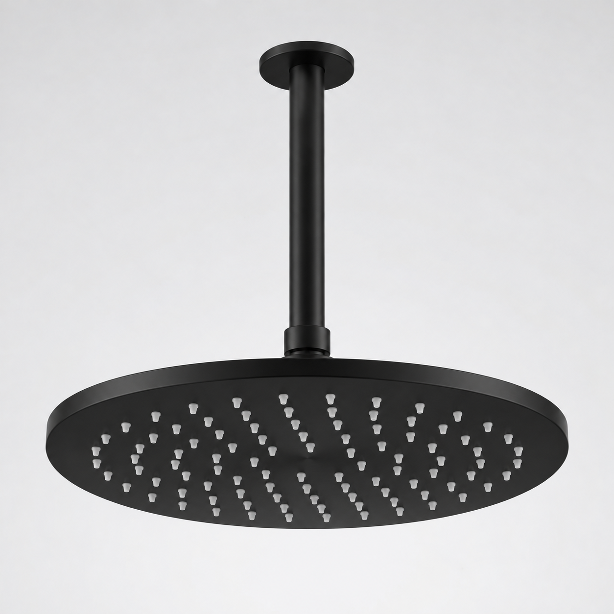 Aquanello Eterna Chuveiro de efeito chuva preto mate de 25 cm com braço de teto de 25 cm ET-S-SET16-5-10