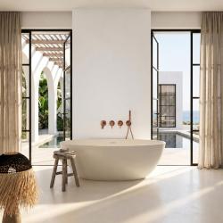 Aquanello Eterna Copper PVD Flush-Mounted Bath Set with 2 Mixer Faucets 18 cm Bath Spout and Handheld Shower ET-B-SET4-1-62