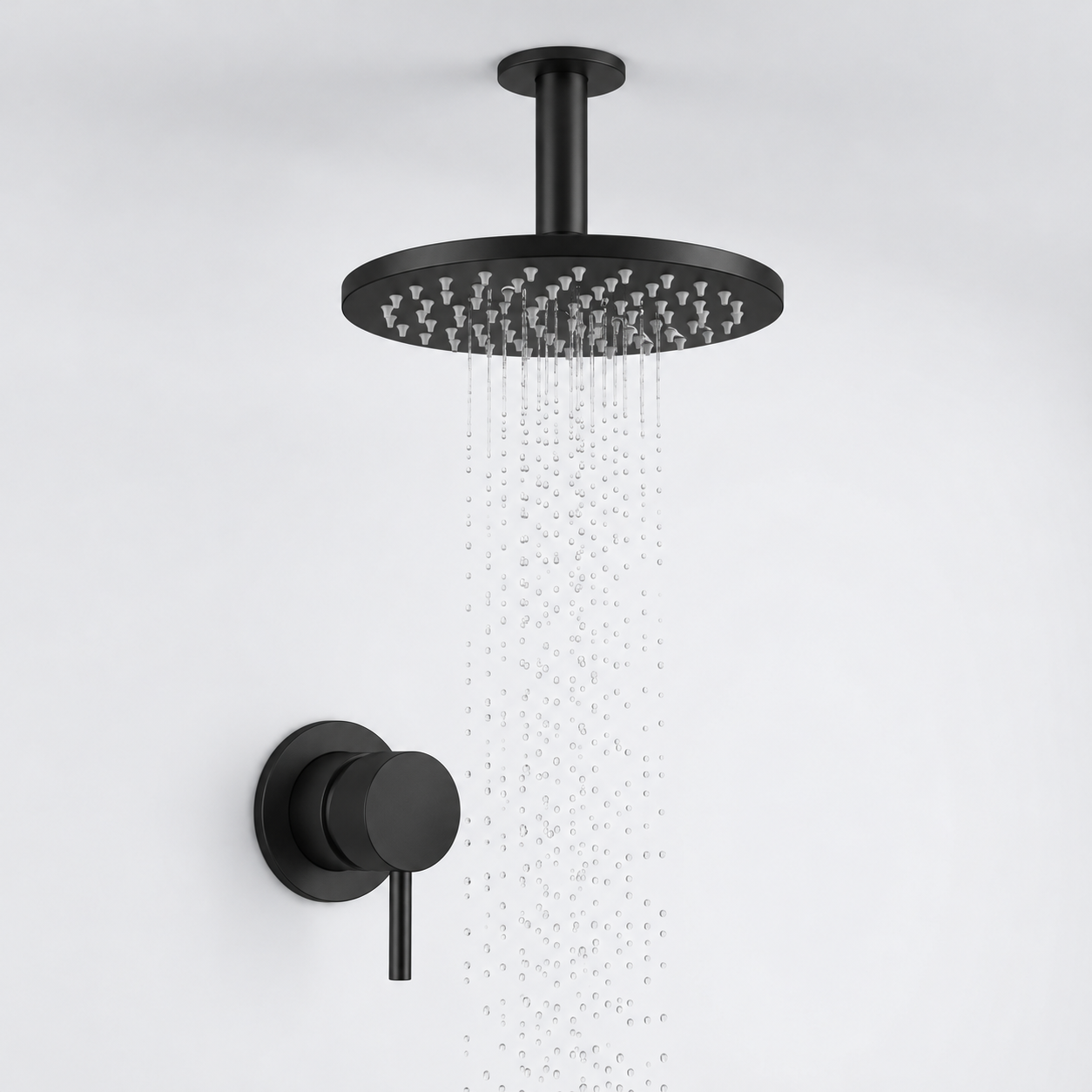 Aquanello Eterna Matně černá vestavná sprchová souprava se směšovačem dešťovou sprchou 20 cm a stropním ramenem 25 cm ET-S-SET7-4-10