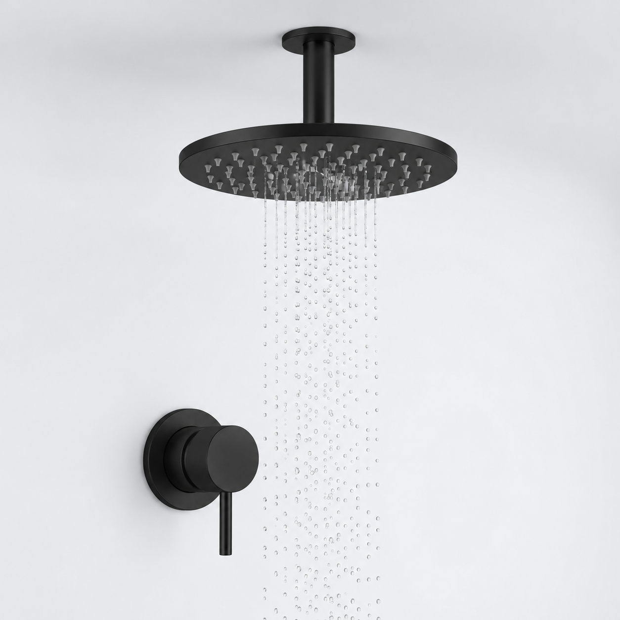 Aquanello Eterna Matně černá vestavná sprchová souprava se směšovačem dešťovou sprchou 25 cm a stropním ramenem 25 cm ET-S-SET7-5-10