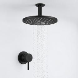Aquanello Eterna Mattschwarzes Unterputz-Duschset mit Mischbatterie Regendusche 25 cm und Deckenarm 25 cm ET-S-SET7-5-10