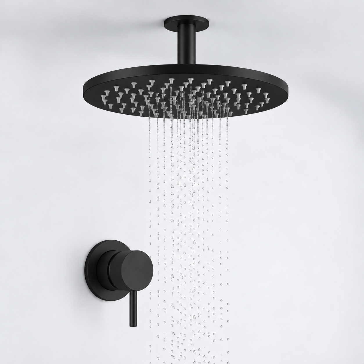 Aquanello Eterna Matně černá vestavná sprchová souprava se směšovačem dešťovou sprchou 30 cm a stropním ramenem 25 cm ET-S-SET7-6-10