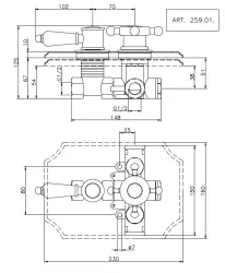 Huber Victorian inbouw thermostaatkraan Chroom 25901HCR