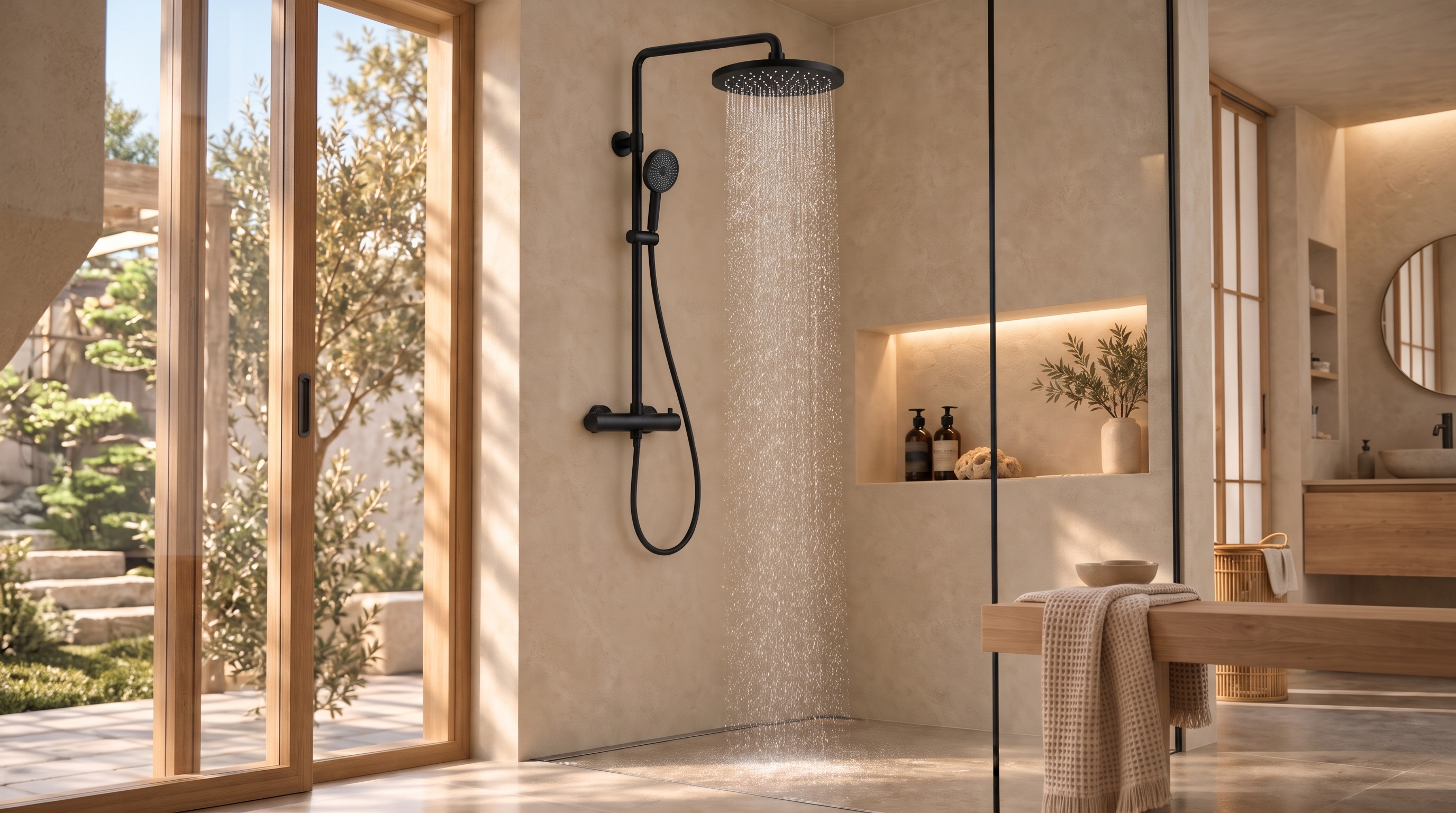 Ideas para el baño de estilo «japandi»: cómo conseguir este estilo con grifos, duchas y acabados